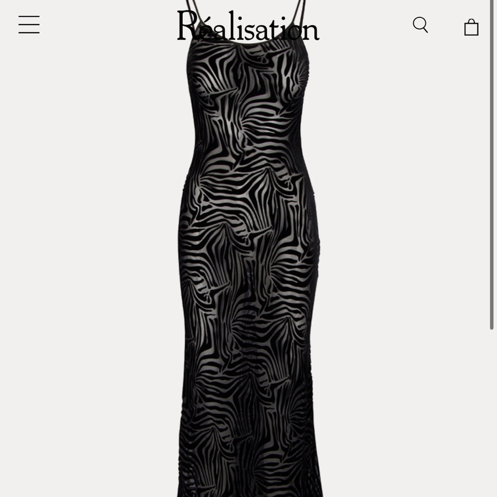 NWT Realisation Par Amber Sheer Zebra Maxi Slip Dress size XS